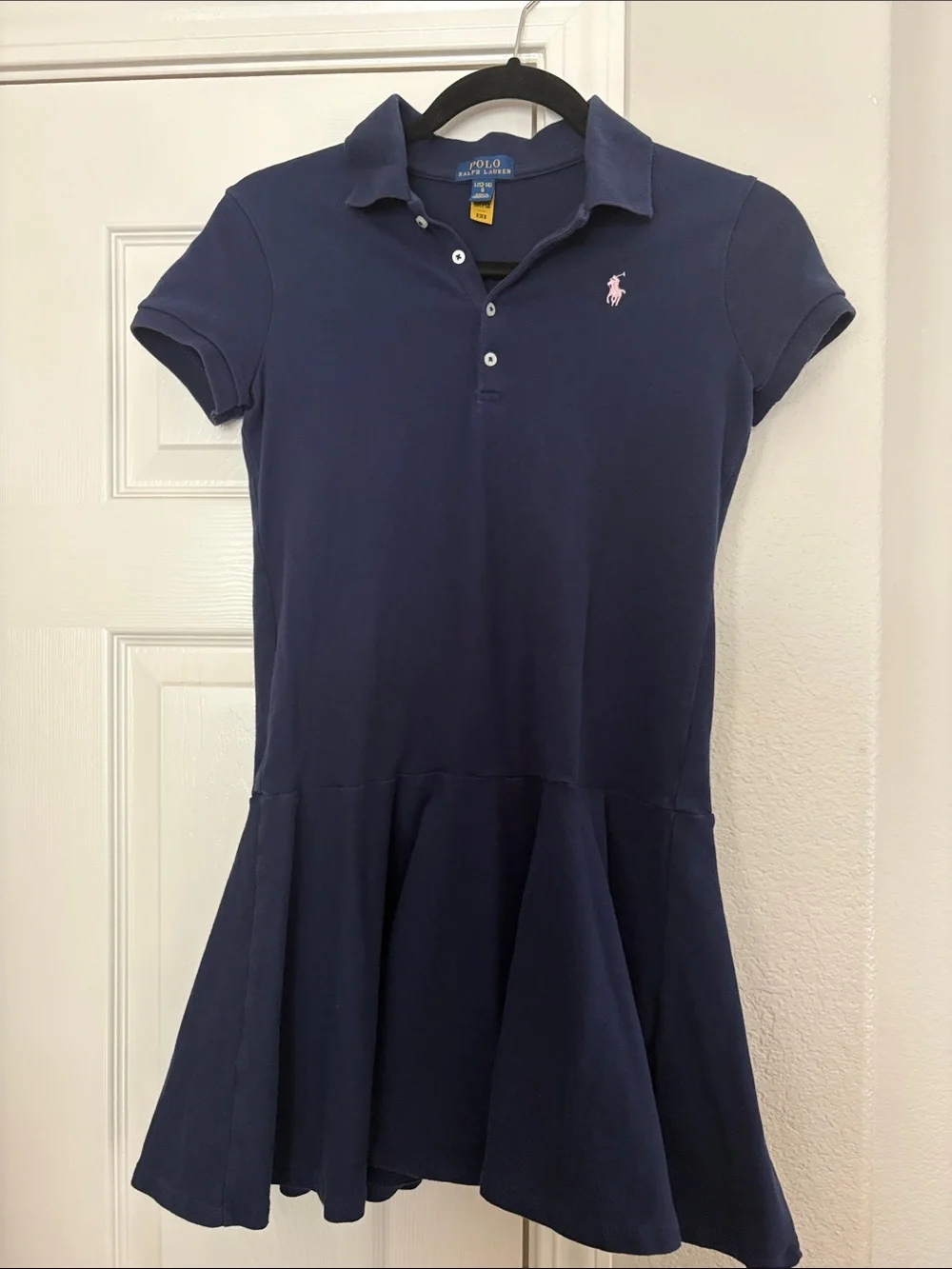Ralph Lauren Navy Polo Dress with Pink Pony